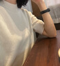 帕什 羊絨衫女100%山羊絨秋冬新款半高領(lǐng)短袖百搭針織毛衣 MC-210 潔白色 L 曬單實(shí)拍圖