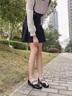 妙麗（Millies）品牌低跟瑪麗珍鞋女淺口內增高法式皮鞋2025新款百搭休閑晚晚單鞋 黑色 40 (250mm)  標準碼 曬單實拍圖