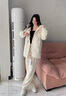 鴨鴨中長(zhǎng)款羽絨服女2025冬季新款時(shí)尚休閑潮流保暖連帽韓版小個(gè)子外套 藕粉色 M (建議110-130斤) 曬單實(shí)拍圖