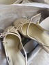 CHARLES&KEITH25夏新品蝴蝶結(jié)仿珍珠粗跟瑪麗珍涼鞋CK1-60361558 Chalk粉白色 37 （235） 曬單實(shí)拍圖