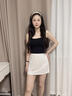 簡云莫代爾短睡裙女性感半身裙薄款冰絲涼感白色屁簾內(nèi)搭防走光襯裙夏 曬單實拍圖