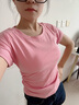 mt【極簡(jiǎn)風(fēng)】夏新款羅紋腰部松緊褶皺設計修身短款圓領(lǐng)T恤 曬單實(shí)拍圖