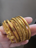 菜百首飾足金手鐲 極簡(jiǎn)風(fēng)黃金磨砂素圈手鐲時(shí)尚對對鐲手飾 單只 計價(jià) HJ 黃金手鐲 約10.25g 約圈口58mm 曬單實(shí)拍圖