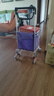 購物車買菜車小拉車手拉車爬樓折疊便攜家用推車拉桿老人上樓梯 大號加粗雙把手8輪（紫）剎車 曬單實拍圖