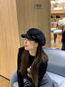 十竹貝雷帽女夏季薄款八角帽大頭圍時(shí)尚洋氣前進(jìn)報童帽顯臉小鴨舌帽 黑色【不挑臉型/氣質(zhì)百搭】 曬單實(shí)拍圖