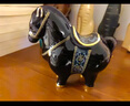 東方泥土黑馬陶瓷國潮小馬擺件創(chuàng  )意禮物辦公室兒童桌面家居裝飾品 H23-50D 黑馬 曬單實(shí)拍圖