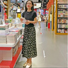 小個子雪紡碎花半身裙夏季2025新款韓版高腰中長款百搭A(yù)字裙152 黑色 (裙子有里襯) XL （建議110-125斤） 曬單實(shí)拍圖