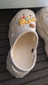 老人頭（LAORENTOU）踩屎感云朵泡芙洞洞鞋厚底女款防滑休閑包頭女拖鞋 LV185 白39-40 曬單實(shí)拍圖