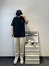 Foss Phil冰絲褲子男士夏季薄款運動速干九分褲寬松休閑褲K311卡其XL 曬單實拍圖