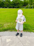 巴帝巴帝夏季嬰幼兒童純棉t恤短褲套裝男女童寶寶套裝 花灰 綠色港灣 120 曬單實拍圖