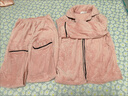 秋冬季法蘭絨加絨加厚睡衣女保暖套裝春秋珊瑚絨家居服可外穿冬天 淺豆沙色 M 【建議85-110斤】 曬單實拍圖