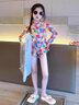 泳衣女童夏季2025新款女兒童高級感泳裝中大童多巴胺連體游泳衣服 碎花泳衣 140 曬單實(shí)拍圖