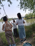 佐緋絡(luò)懶穿搭女童牛仔半身裙春秋款2025網(wǎng)紅炸街中大夏季韓開叉長裙子 淺藍開叉裙 120 cm 曬單實拍圖