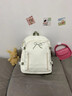 卡帝奢書(shū)包女初中生簡(jiǎn)約百搭少女背包小眾設計2025新款大學(xué)生電腦包旅行 米白色大號+云朵掛件 曬單實(shí)拍圖