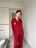貝妍本命年情侶睡衣女春秋柔軟棉紅色新婚家居服男可愛(ài)史努比長(cháng)袖套裝 C20513女裝 L 曬單實(shí)拍圖