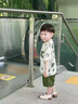 G.DUCKKIDS小黃鴨童裝男童夏裝套裝兒童裝夏季短袖寶寶衣服中小童短褲兩件套 綠色 90 尺碼1~2歲【 80-90cm】 曬單實(shí)拍圖