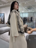 CharisKitty輕奢小c&k圍巾女2025新款水墨畫圍脖外搭兩用大披肩百搭生日禮物 灰色Gray【禮盒包裝】 曬單實(shí)拍圖