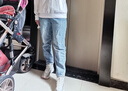 FSHE冰絲哈倫牛仔褲女夏薄款2025年新款高腰顯瘦直筒寬松老爹九分褲子 淺藍(lán)色 XL 建議125-135斤 曬單實(shí)拍圖