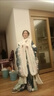 艾方鳥秋冬漢服女裝全套成人唐制齊胸襦裙加絨加厚大袖衫日常古裝 藍(lán)色大袖衫+米色上衣+藍(lán)八破裙 S（85-105斤） 曬單實(shí)拍圖