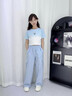 優(yōu)優(yōu)1點(diǎn)（Yoyo one）工裝褲女童夏季套裝2025新款兒童短袖運(yùn)動(dòng)服潮酷夏裝大童夏天衣服 18908漸變藍(lán)15029藍(lán)色 150 150cm 曬單實(shí)拍圖