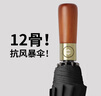 京東京造 總裁 全自動(dòng)雨傘三折加大雙人折疊商務(wù)復(fù)古自動(dòng)木柄傘 藍(lán)色 曬單實(shí)拍圖