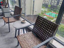 御藤美家（ROYAL RATTAN）住宅家具戶(hù)外桌椅庭院花園休閑露天陽(yáng)臺藤椅奶茶咖啡店別墅 卡其色藤椅(帶扶手) 曬單實(shí)拍圖