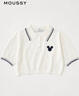 moussy 女裝新品迪士尼聯(lián)名刺繡POLO針織上衣女010HSL70-0100 011米白色 均碼 曬單實(shí)拍圖