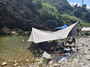 Naturehike挪客云霄鈦黑膠天幕戶外露營野營野餐防雨防水防曬大空間遮陽棚篷 八角小號/木紋鋁桿25㎡/12-14人 曬單實(shí)拍圖