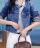 Levi's李維斯女士法式元氣時(shí)尚潮流休閑簡(jiǎn)約圓領(lǐng)短款藍色牛仔外套 深藍色 L 曬單實(shí)拍圖