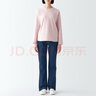 無(wú)印良品（MUJI）女式 彈力 牛仔 喇叭褲 (股下77cm) 女款褲子春季丹寧回潮 藍(lán)色 26inch 165/66A 曬單實(shí)拍圖