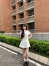 JIOESC泡泡袖襯衫連衣裙學院風女氣質(zhì)收腰小個子甜美短裙a字法式茶歇裙 白色（加內(nèi)里+配送安全褲） M 90-100斤 曬單實拍圖