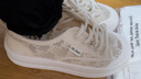 鴻星品尓克小白鞋女2026新款夏季蕾絲網(wǎng)面透氣薄款漁夫鞋配裙子運動(dòng)板鞋 米白 37 曬單實(shí)拍圖