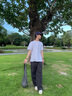 藍(lán)岐NothommeBLUE戶外彎刀機(jī)能闊腿褲吸濕排汗直筒工裝運(yùn)動長褲男 黑灰色 XL 曬單實拍圖