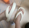 利達(dá)妮（TZLDN）軟底人字拖女外穿厚底防滑拖鞋女士夏季浴室涼拖鞋 奶白 38-39 曬單實(shí)拍圖