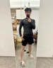 WATERTIME/水川 泳褲男士游泳褲防尷尬五分雙層溫泉速干泳衣裝備-暗影黑 曬單實(shí)拍圖