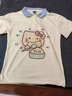 凱蒂貓（hellokitty）衫短袖短裙套裝2025夏季款韓版卡通凱蒂貓印花休閑兩件套 米色polo衫+粉色短裙 130 cm 曬單實(shí)拍圖