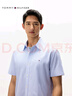 Tommy Hilfiger【彈力牛津紡】夏季男易打理休閑條紋純色中性簡(jiǎn)約短袖襯衫 曬單實(shí)拍圖
