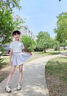 艾卡諾 I.KARNOW女童速干衣運動套裝兒童夏季冰絲短褲跑步健身女孩大童夏裝兩件套 18818+18410紫色【冰絲速干】 150 曬單實拍圖