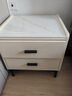 索菲亞現貨小奶油巖板床頭柜臥室小型儲物柜床邊柜收納柜現代簡(jiǎn)約家具 [香檳金]雙抽大容量+抗污防刮巖板面 曬單實(shí)拍圖
