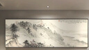 客廳裝飾畫靠山圖山水畫橫幅掛畫新中式沙發(fā)背景墻辦公室招財壁畫 孤帆見影 50*150布紋膜 鋁合金黑框 曬單實(shí)拍圖