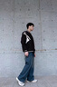 安初夏棒球服外套男套裝春秋款潮牌痞帥夾克一整套搭配帥氣牛仔褲三件套 外套黑+長白T+牛仔褲藍(lán)【三件】 XL 建議120-140斤 曬單實(shí)拍圖