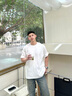 樂著LEZORA德國cream冰淇淋棉supima皮馬棉梅花基礎(chǔ)寬松短袖T恤男 白色 M 曬單實(shí)拍圖