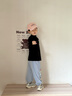 史努比（SNOOPY）兒童打底衫男童長袖T恤女童半高領(lǐng)打底棉質(zhì)上衣秋 趣味觀看黑色 曬單實(shí)拍圖