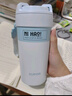 蘇泊爾（SUPOR）保溫杯咖啡杯男女士抗菌陶瓷覆層水杯大容量帶吸管茶濾高顏值杯子 晴空藍500ml+茶濾 曬單實拍圖