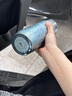 Stanisic德國品牌純鈦保溫杯男女茶水分離泡茶水杯子鈦杯燜茶便攜生日禮物 云水藍 420ml 燜茶鮮香 雙層純鈦 曬單實(shí)拍圖