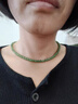京鑒和田玉碧玉項鏈女款玉石散珠吊墜鎖骨鏈手鏈串送媽媽禮物附證書(shū) 【陽(yáng)綠.精品款】珠徑約6mm-鏈長(cháng) 曬單實(shí)拍圖