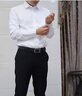 恒源祥男裝純棉襯衫男士長袖襯衫男裝休閑全棉上衣春秋免燙皺襯衣男 8888 加 絨 白色 38 【95-115斤】 曬單實拍圖