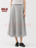 無印良品（MUJI）女式 涼感 寬擺裙 長半身裙女裙子25年夏季 女裝涼感物語BE1VTC5S 灰色條紋 M （160/66A） 曬單實拍圖