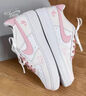 耐克（NIKE）【定制】AirForce1空軍一號系粉色戀人防滑低幫板鞋GS粉白 粉紅色 37.5 曬單實拍圖