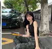 巧丂美式帶胸墊短款吊帶背心女夏季2025新款內(nèi)搭外穿辣妹無袖t恤上衣 黑色 帶胸墊 XL 適合體重120-145斤 曬單實(shí)拍圖